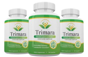Frontal de la botella Trimara cápsulas