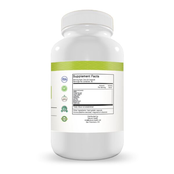 Envase Nature Health cápsulas detox desintoxicación y salud digestiva