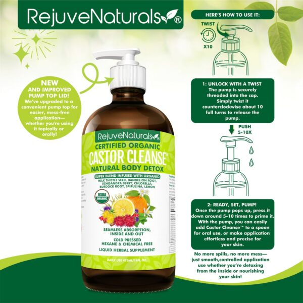 Aceite de ricino orgánico con superalimentos para desintoxicación