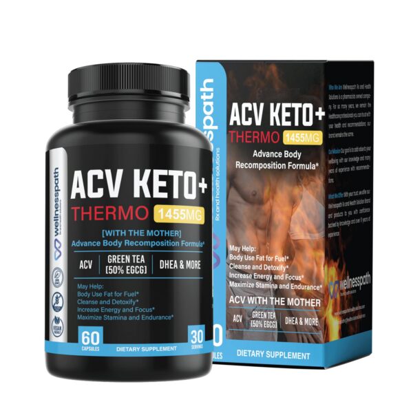 Botella del suplemento ACV Keto con vinagre de manzana para pérdida de peso