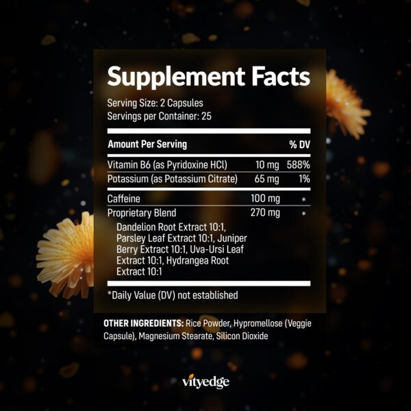 Empaque de Vityedge diurético natural
