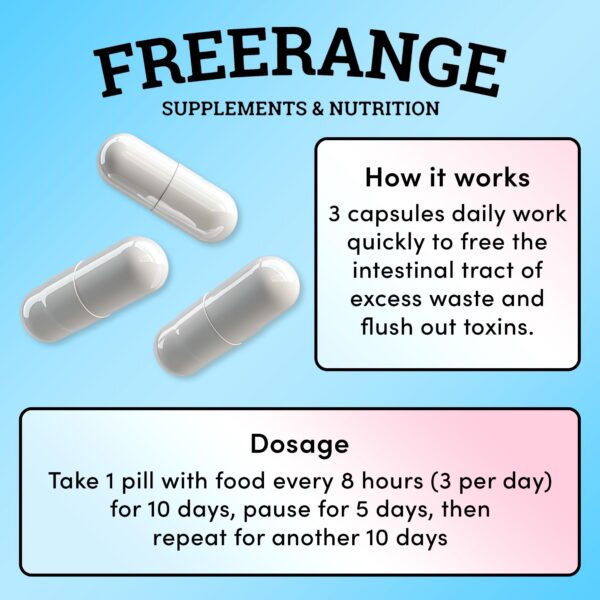 Etiqueta de calidad Freerange Parapurge cápsulas