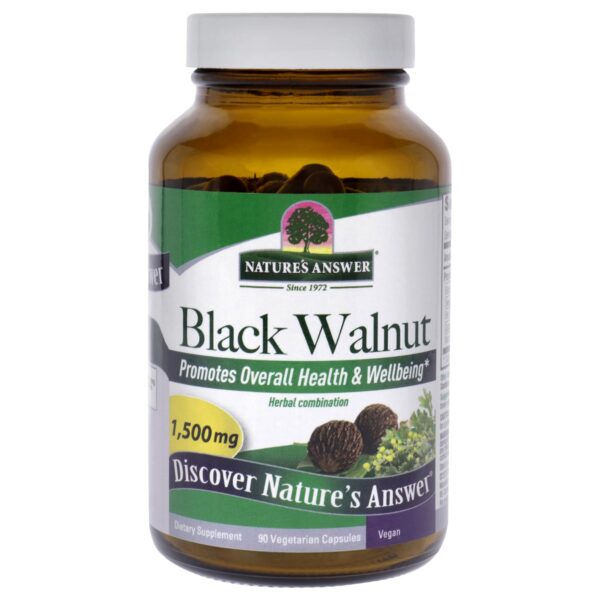 Foto lateral botella suplemento cápsulas nogel negro vegano