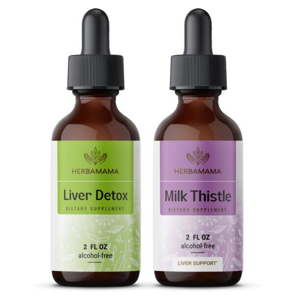 HERBAMAMA extracto líquido soporte hepático y cardo mariano 2 frascos