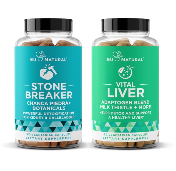 Paquete detox Stone Breaker y Vital Liver apoyo riñón y hígado