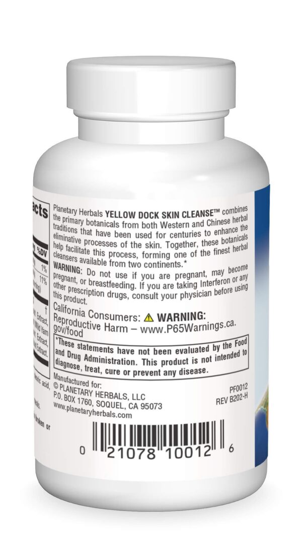 tabla ingredientes yellow dock planetary herbals