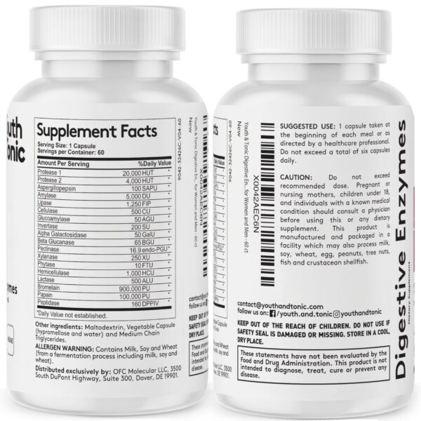 Envase de suplemento para salud hepática y digestiva