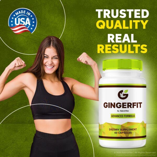 Frasco GingerFit en mesa con etiqueta