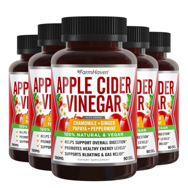 Cápsulas de vinagre de sidra de manzana FarmHaven 450 unidades