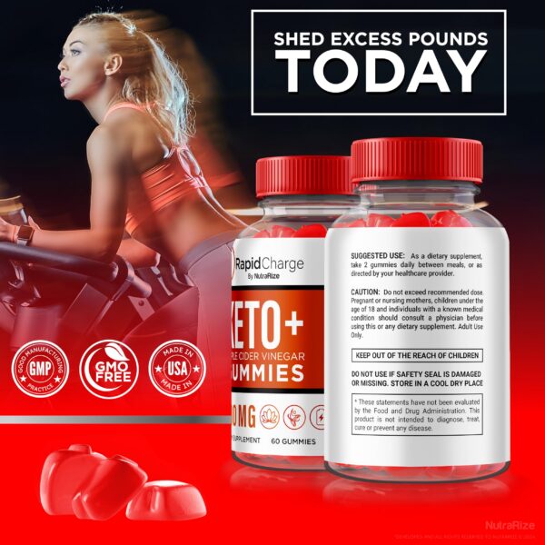 Envase frontal de las gomitas Rapid Charge Keto ACV NutraRize