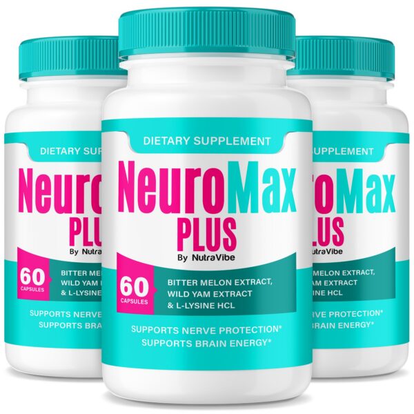Neuromax Plus envase frontal con 180 cápsulas para apoyo de memoria y enfoque