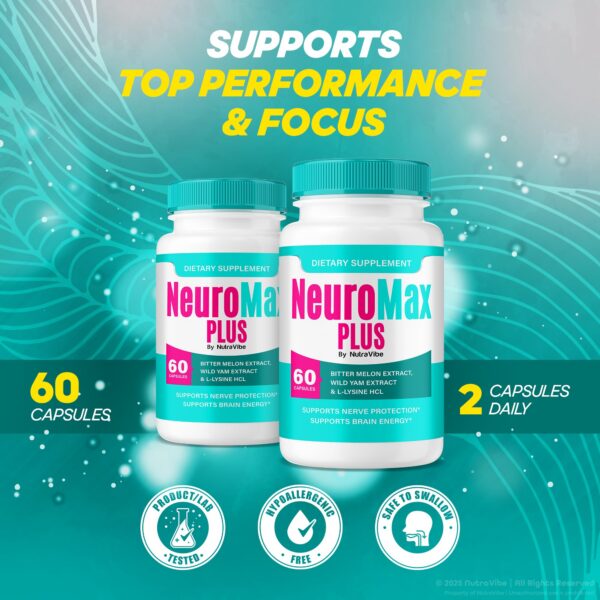 Detalle del envase Neuromax Plus fórmula natural para enfoque