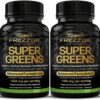 Frasco cápsulas FREZZOR Super Greens con UAF1000+ vista frontal