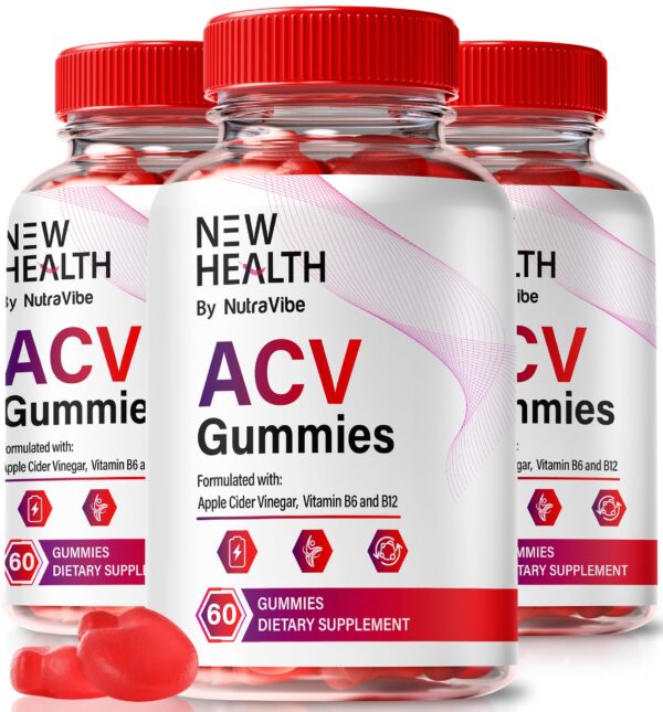 Paquete de 3 gomitas NewHealth ACV Keto fórmula natural 180 unidades