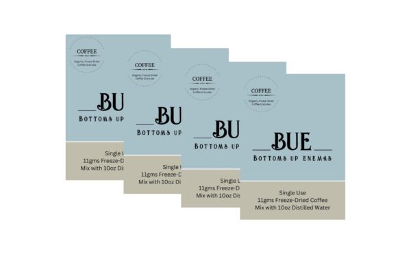 Version 1.0.0 Paquete de 4 sobres de café liofilizado BUE para enema